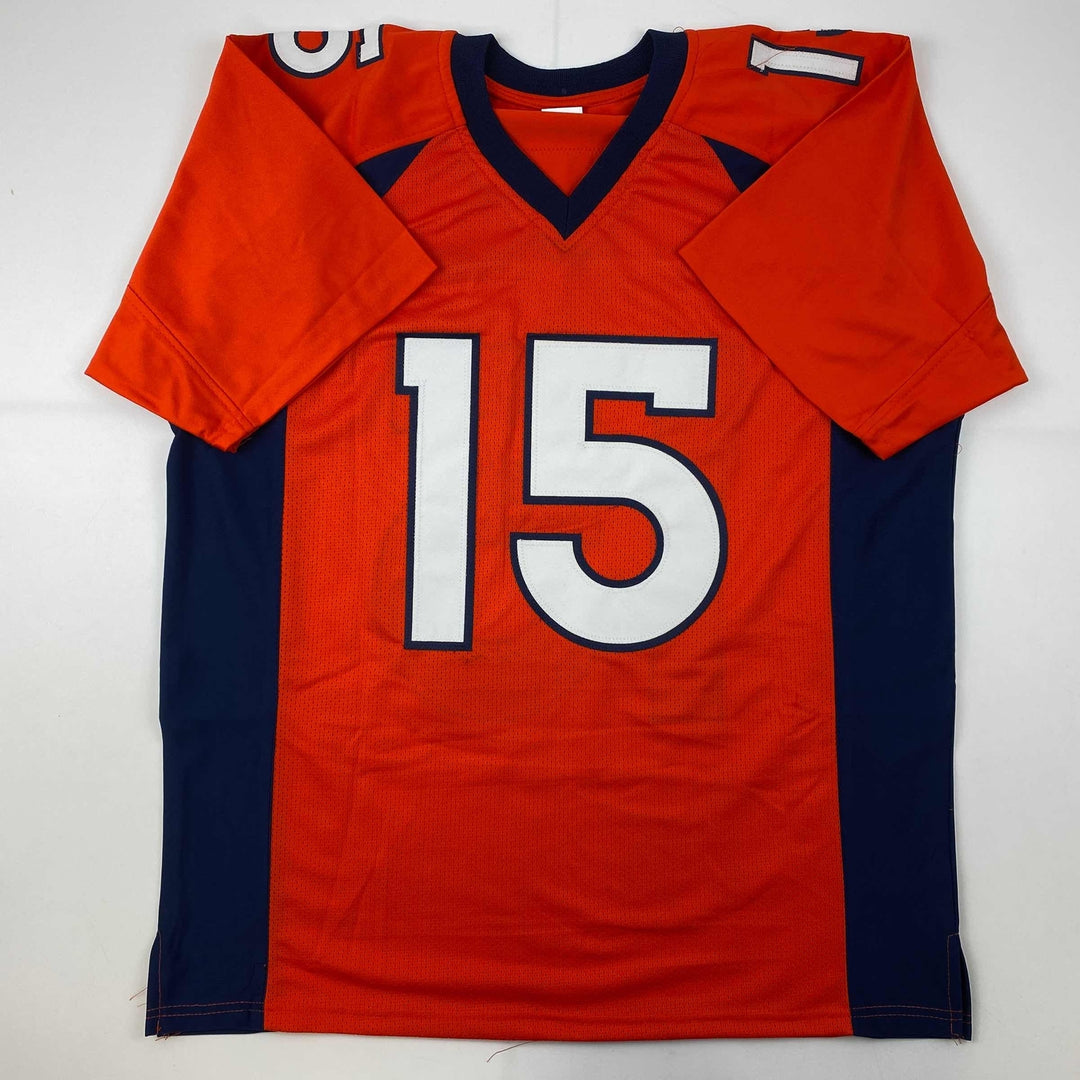 Facsimile Autographed Tim Tebow Denver Orange Reprint Laser Jersey Size Men's XL