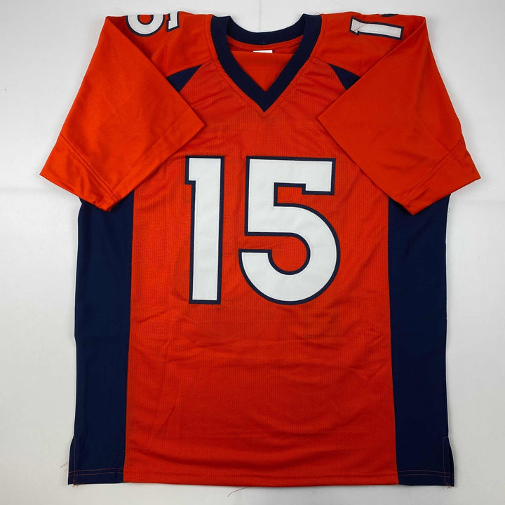 Facsimile Autographed Tim Tebow Denver Orange Reprint Laser Jersey Size Men's XL