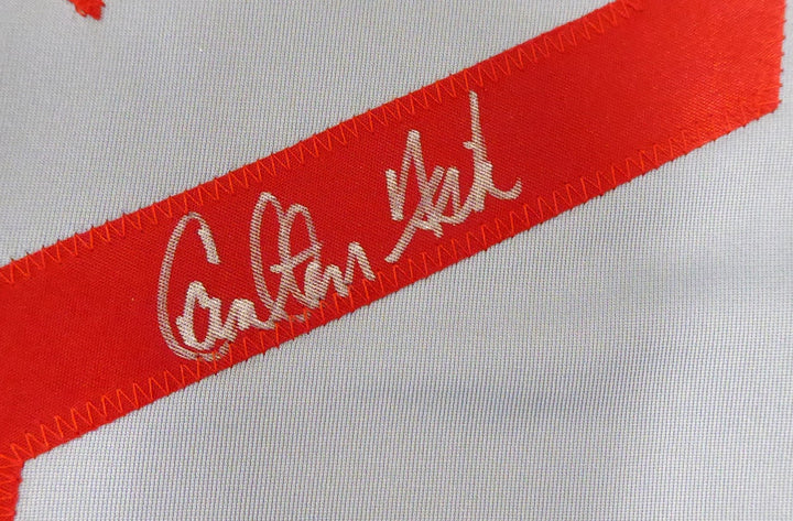 Boston Red Sox Carlton Fisk Autographed Signed Framed Gray Jersey Beckett