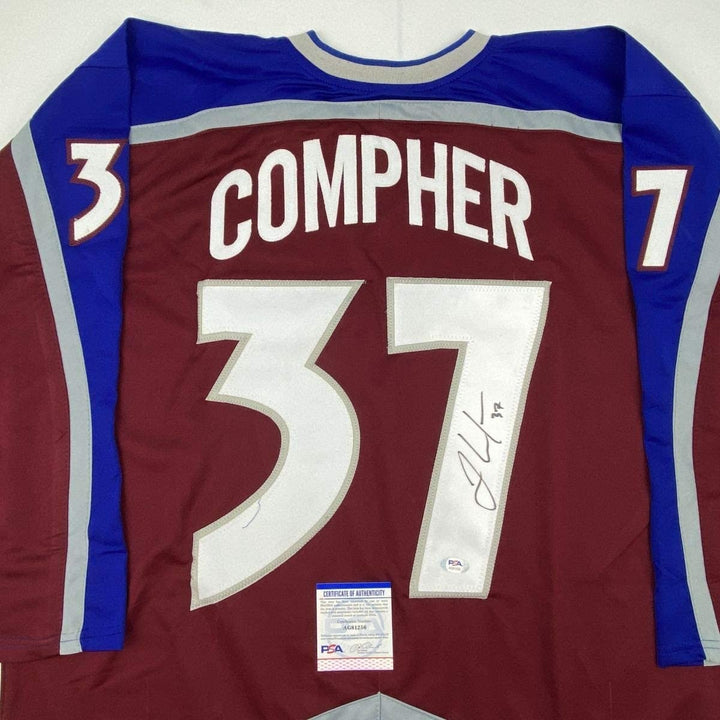 Autographed/Signed JT J.T. Compher Colorado Maroon Jersey PSA/DNA COA