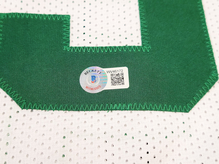 Boston Celtics Kevin Garnett Signed White Jersey Beckett BAS QR