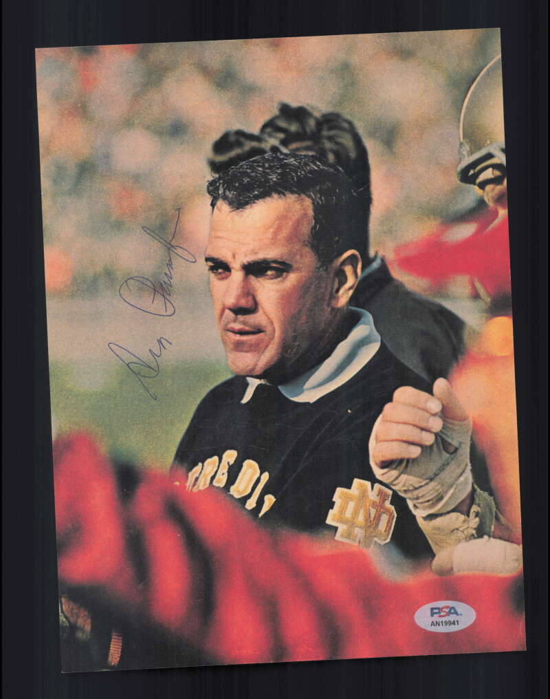 Ara Parseghian PSA DNA Signed  Vintage 8x10 Photo Autograph Notre Dame