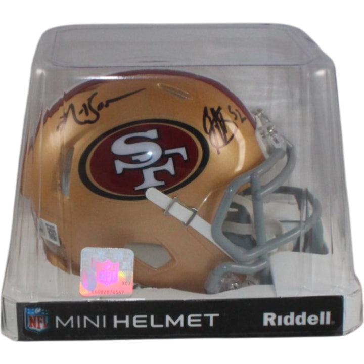 Patrick Willis NaVorro Bowman Signed San Francisco 49ers Mini Helmet BAS 55285