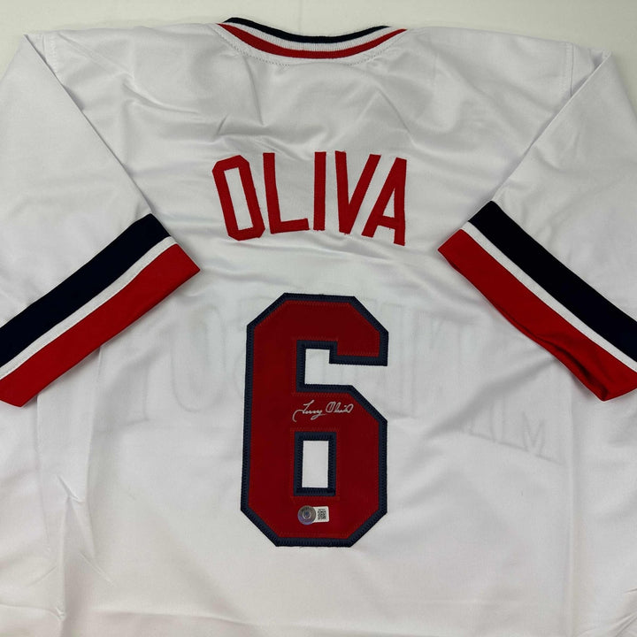 Autographed/Signed Tony Oliva Minnesota White Jersey Beckett BAS COA