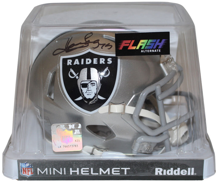 Howie Long Autographed/Signed Raiders Flash Mini Helmet Beckett 35688