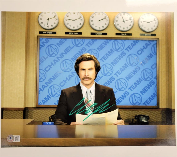 Will Ferrell signed Anchorman 11x14 photo autograph ~ Beckett BAS Holo