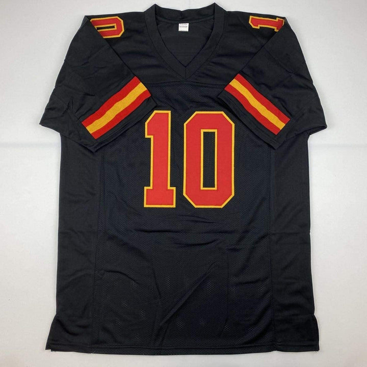 Autographed/Signed TYREEK HILL Kansas City Black Jersey JSA COA Auto