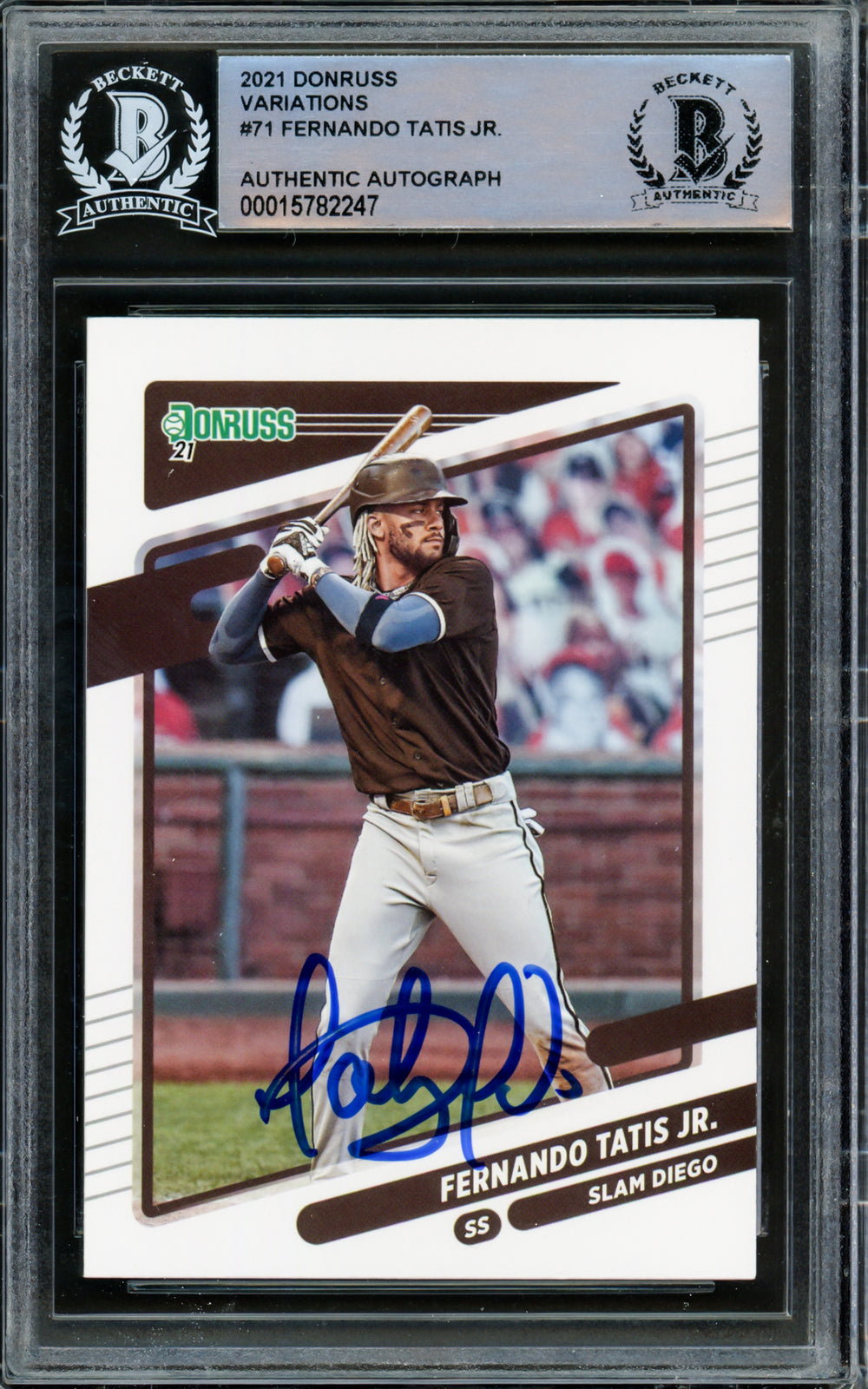 Fernando Tatis Jr. Autographed 2021 Donruss Variations Card Padres Beckett