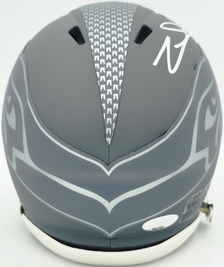 Zach Charbonnet Signed Seattle Seahawks Slate Silver Speed Mini Helmet MCS Holo