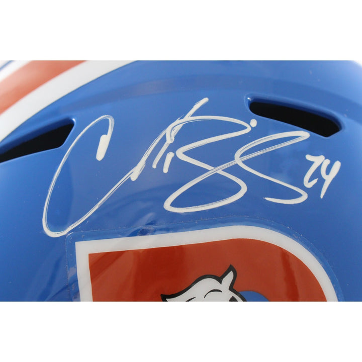 Champ Bailey Autographed Denver Broncos F/S TB 75-96 Helmet Beckett WIT 56356