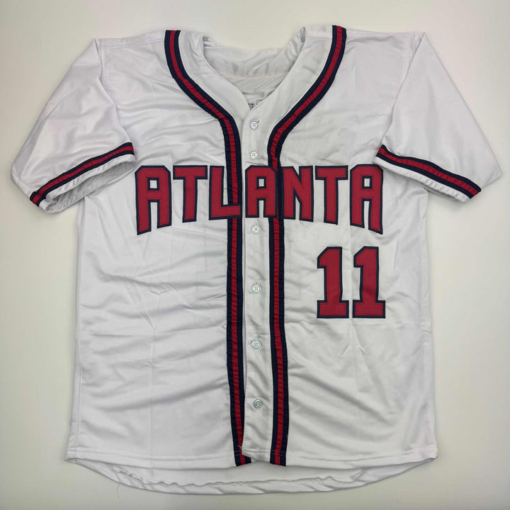 Autographed/Signed Gary Sheffield Atlanta White Jersey Beckett BAS COA