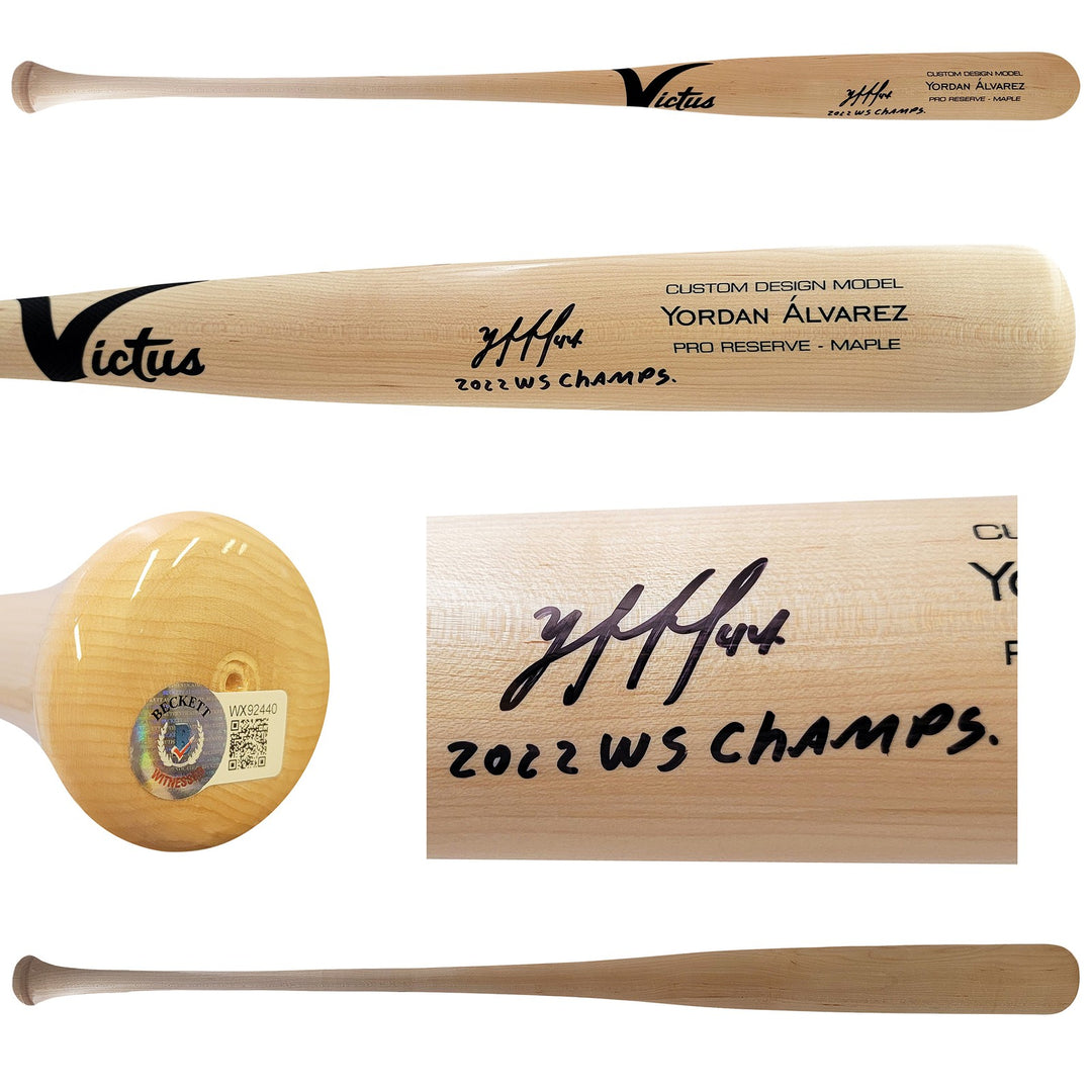 Yordan Alvarez Auto Blonde Victus Player Model Bat Astros 2022 WS Champs Beckett