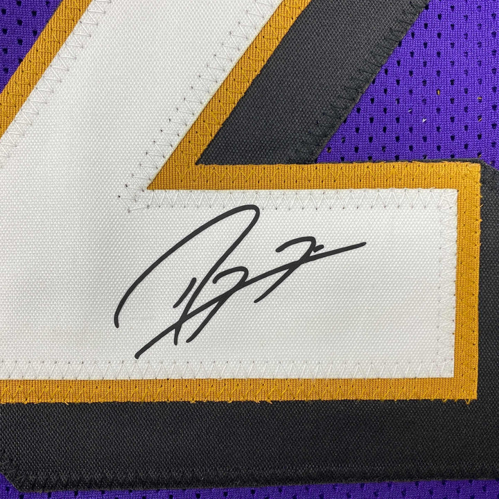 Facsimile Autographed Ray Lewis Baltimore Purple Reprint Jersey Size Men's XL