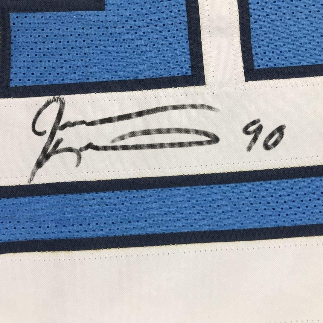 Framed Signed Jevon Kearse 35x39 Tennessee Light Blue Jersey JSA COA