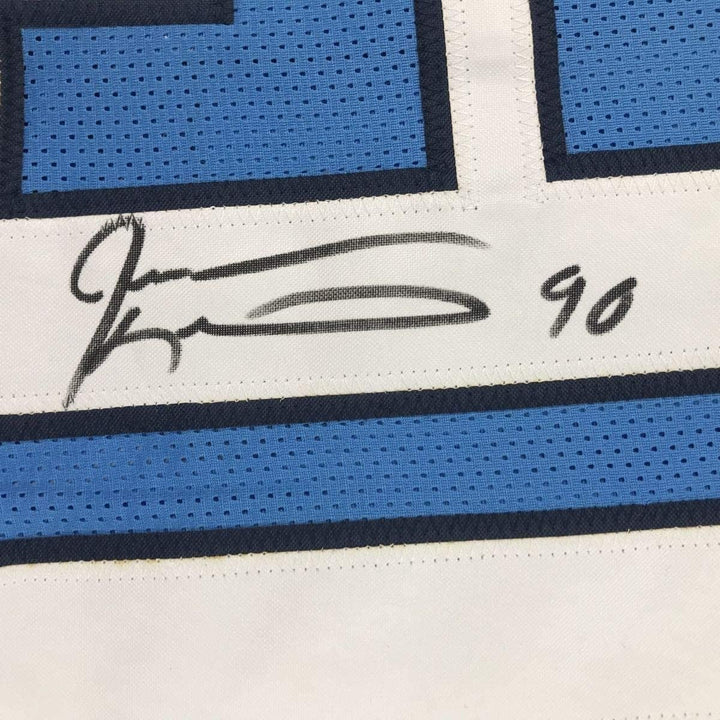 Framed Signed Jevon Kearse 35x39 Tennessee Light Blue Jersey JSA COA