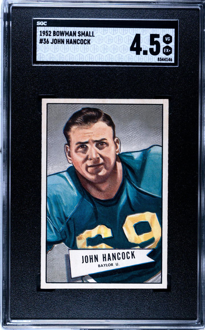 John Hancock 1952 Bowman Small Card #36 (SGC VG-EX+ 4.5)