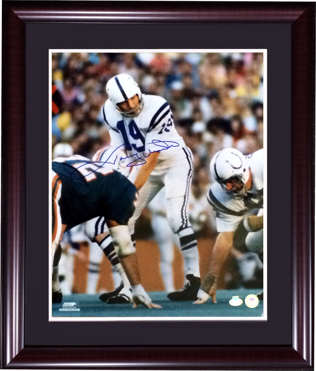 Johnny Unitas Colts signed 16x20 photo framed mint auto HOF TRIUMPH holo COA