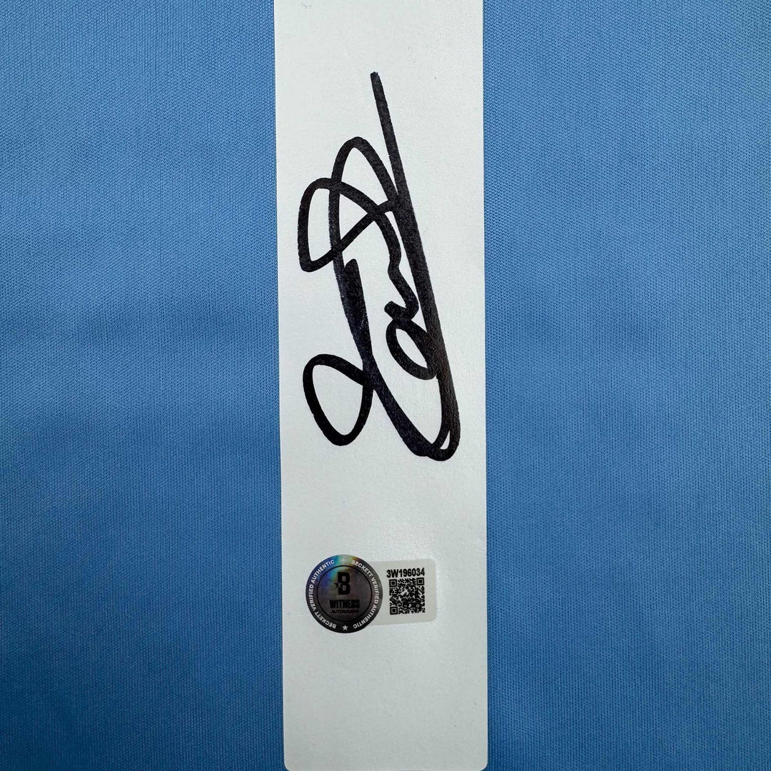 Autographed/Signed Thibaut Courtois Real Madrid Blue Jersey Beckett BAS COA