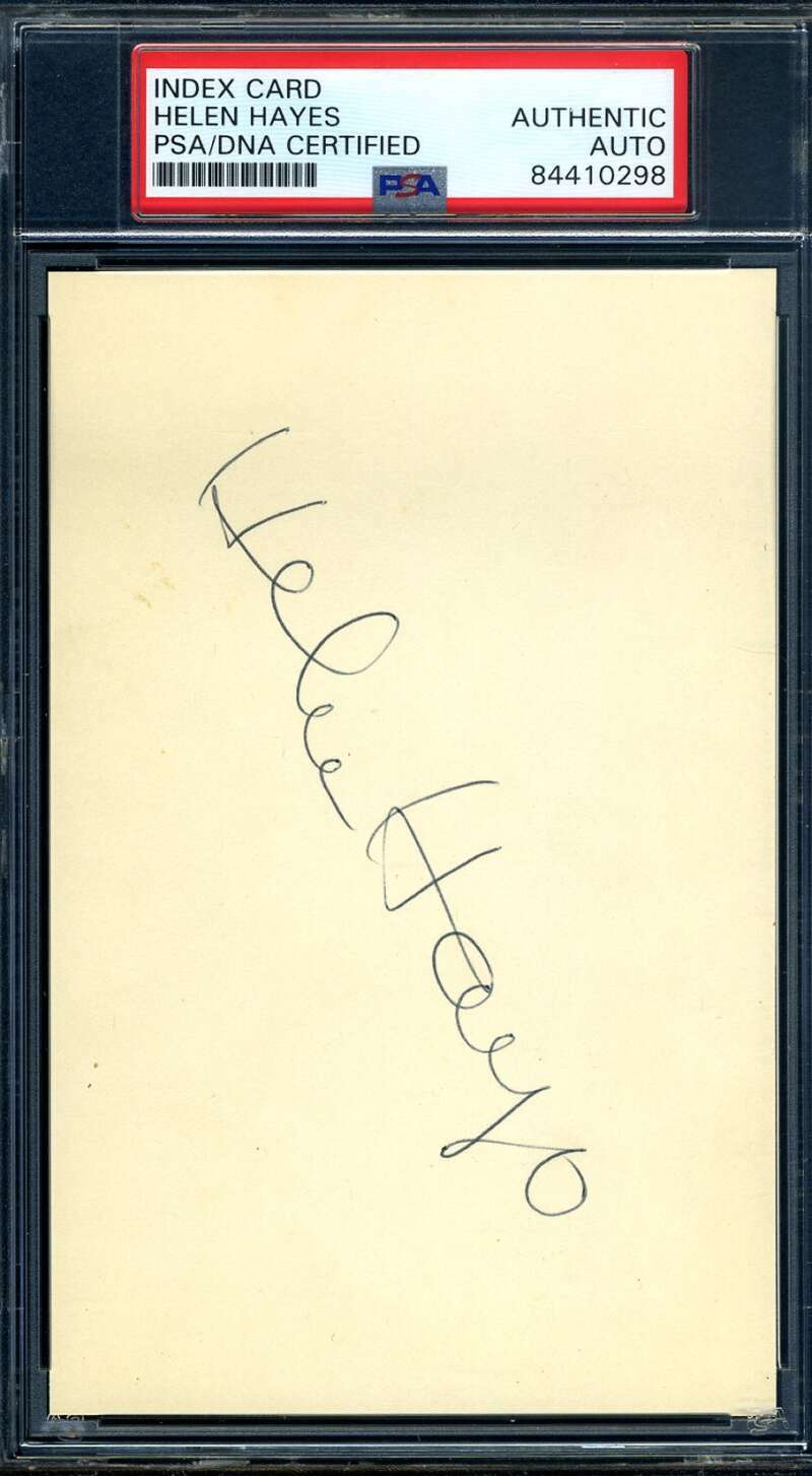 Helen Hayes PSA DNA Coa Signed 3x5 Index Card Autograph