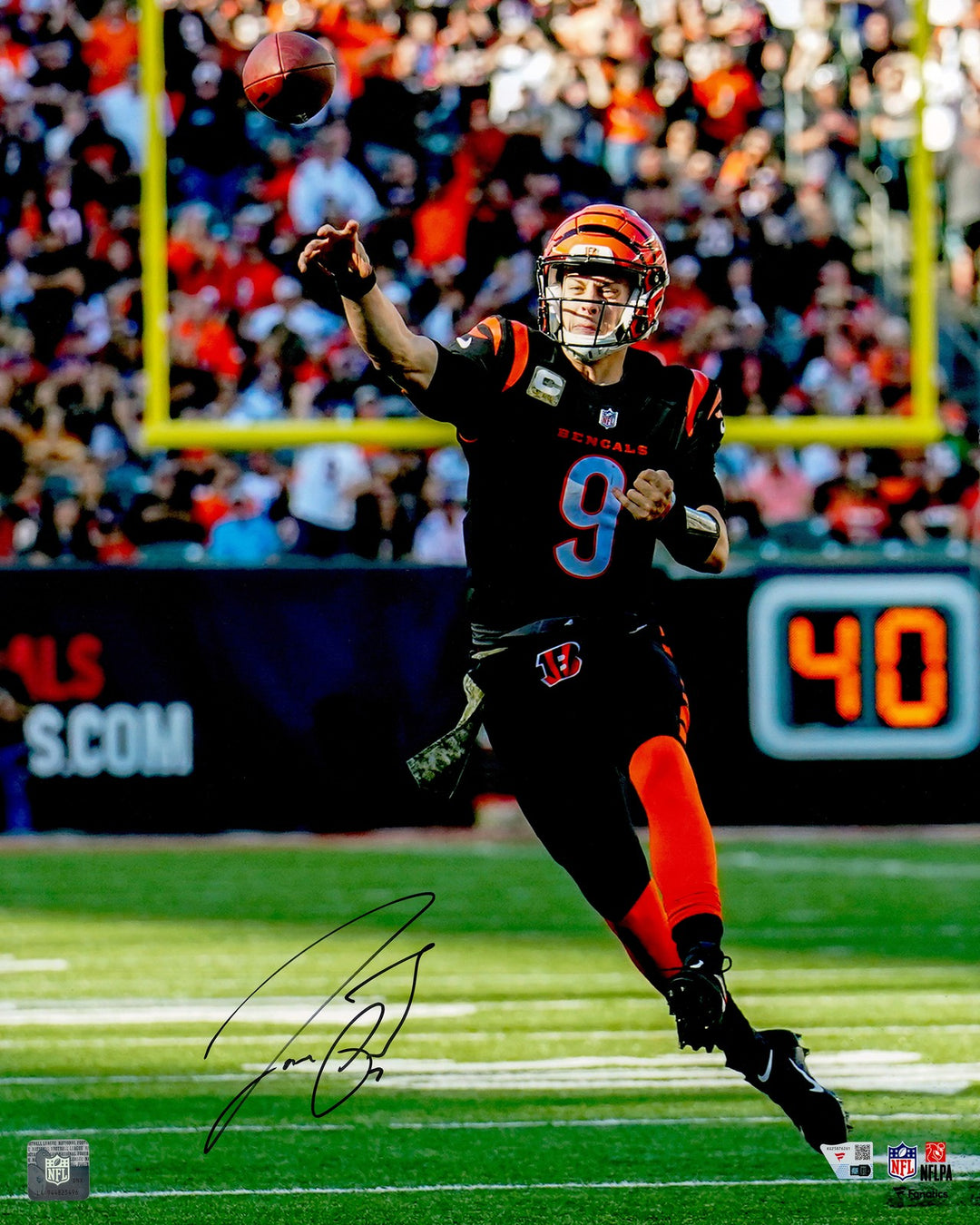 Joe Burrow Signed 16x20 Photo Cincinnati Bengals Fanatics Holo