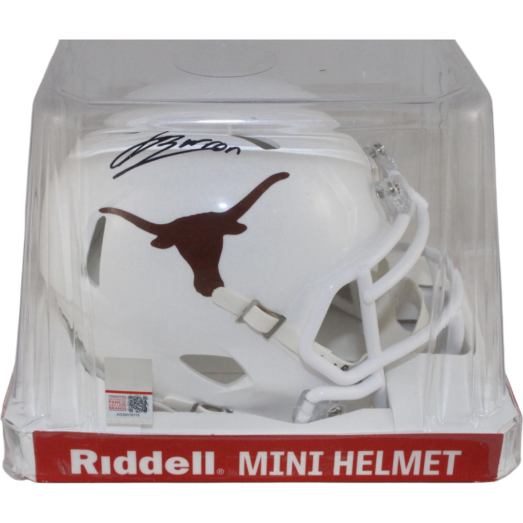 Jahdae Barron Autographed Texas Longhorns Mini Helmet Beckett Witness 54020