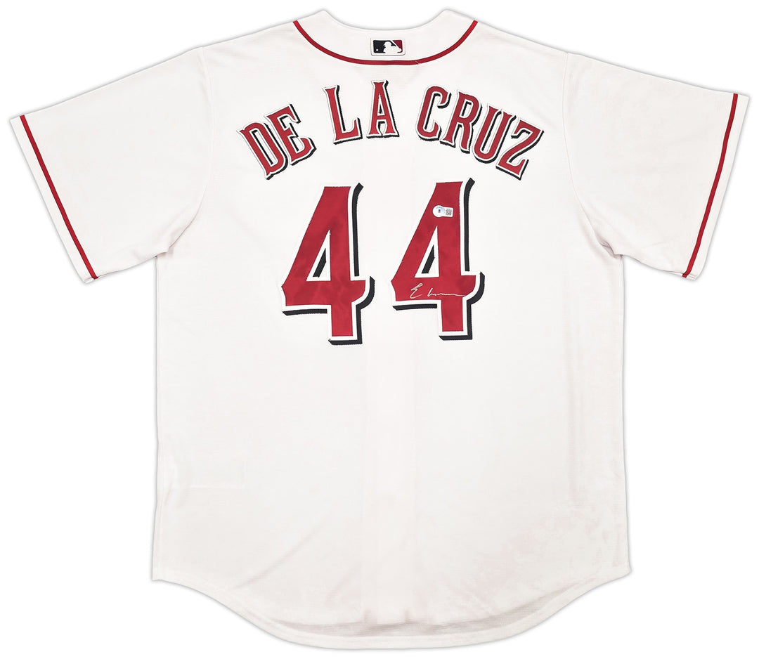 Cincinnati Reds Elly De La Cruz Signed White Nike Jersey Size XL Beckett Witness
