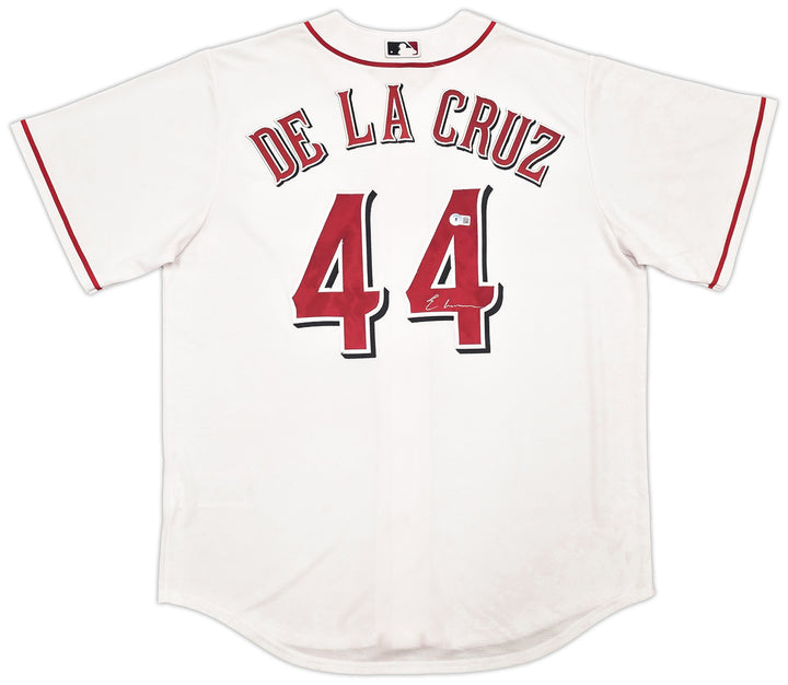 Cincinnati Reds Elly De La Cruz Signed White Nike Jersey Size XL Beckett Witness