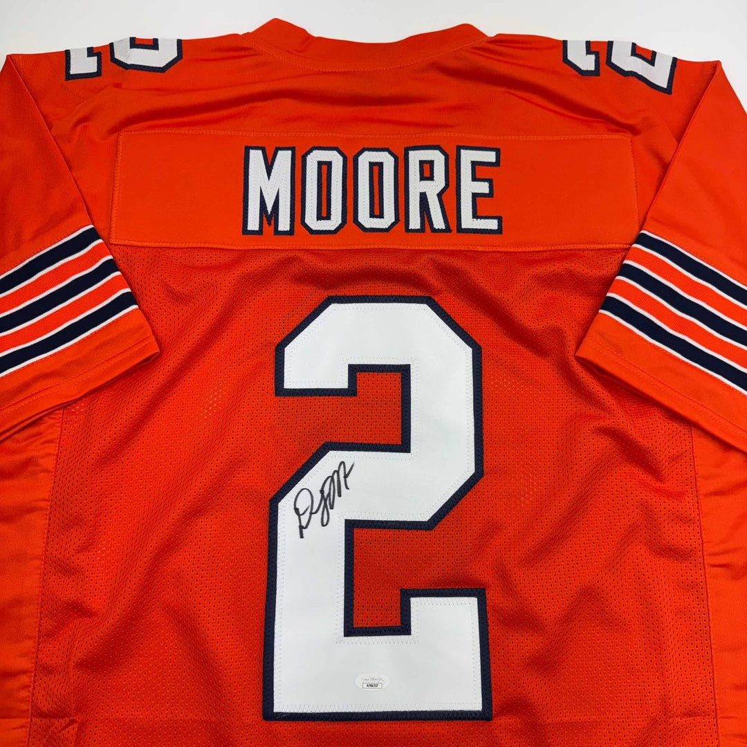 Autographed/Signed D.J. DJ Moore Chicago Retro Orange Jersey BAS JSA COA