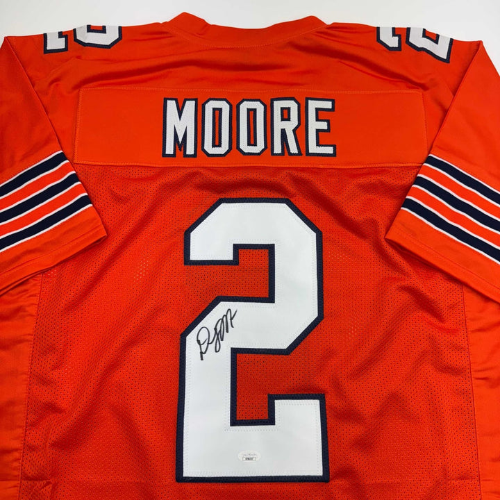 Autographed/Signed D.J. DJ Moore Chicago Retro Orange Jersey BAS JSA COA