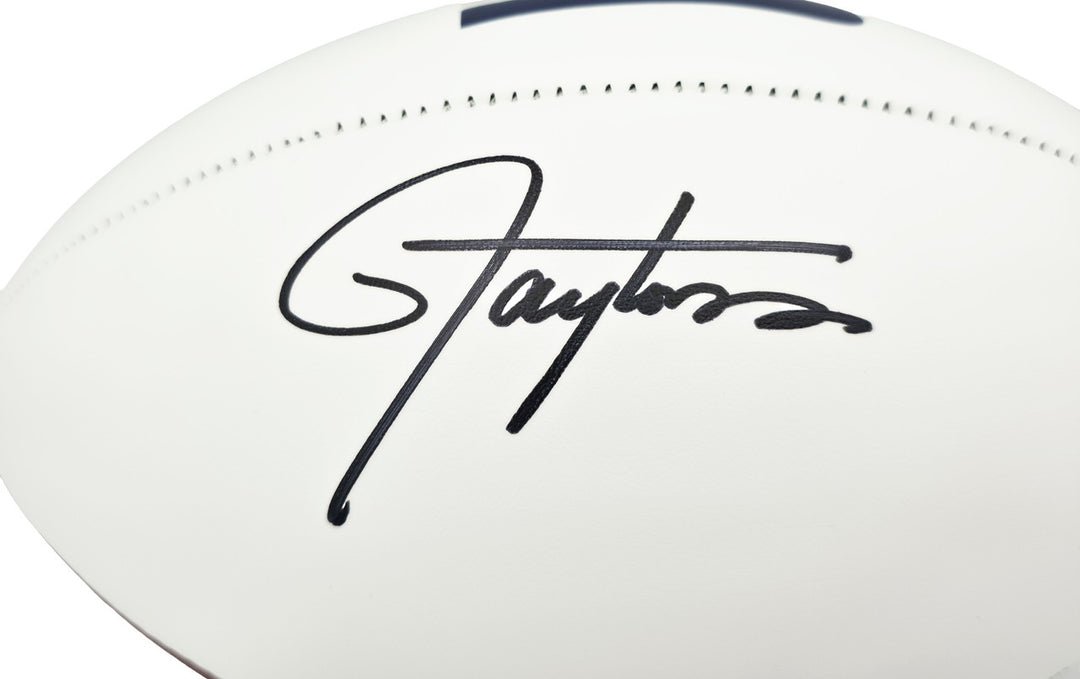 Lawrence Taylor Signed Football New York Giants Beckett BAS Witness