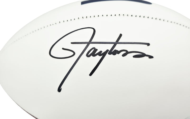 Lawrence Taylor Signed Football New York Giants Beckett BAS Witness