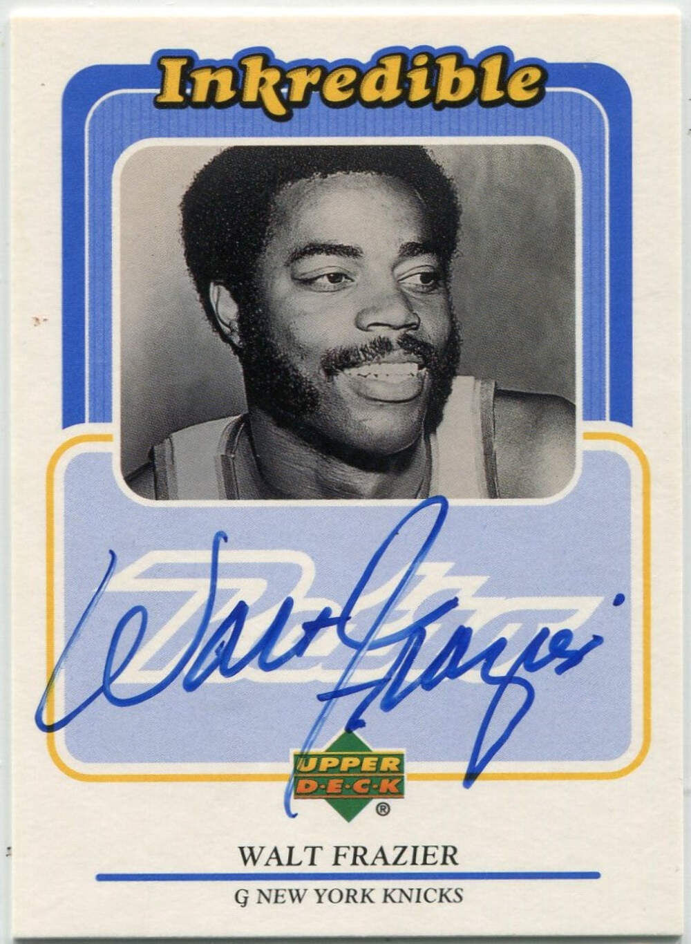 Walt Frazier 1999 - 2000 Upper Deck Inkredible AUTO Card #WF
