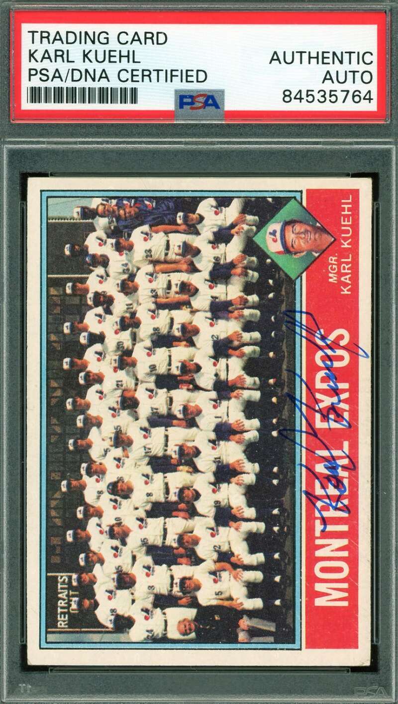 Karl Kuehl PSA DNA Coa Signed 1976 Topps Team Autograph