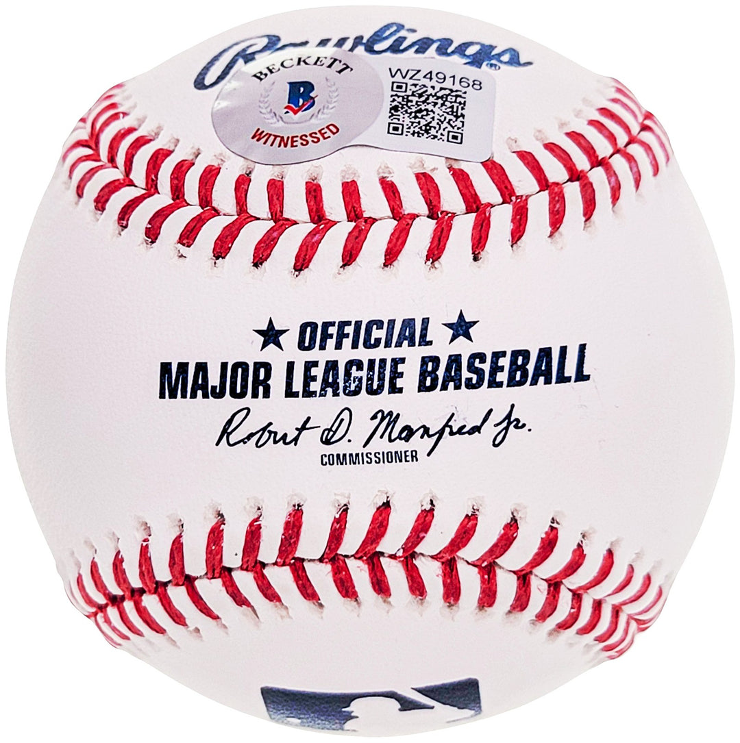 Cesar Geronimo Signed Official MLB Baseball Reds "75-76 WS Champs" Beckett Wit