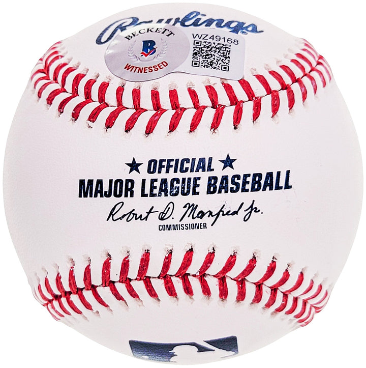 Cesar Geronimo Signed Official MLB Baseball Reds "75-76 WS Champs" Beckett Wit