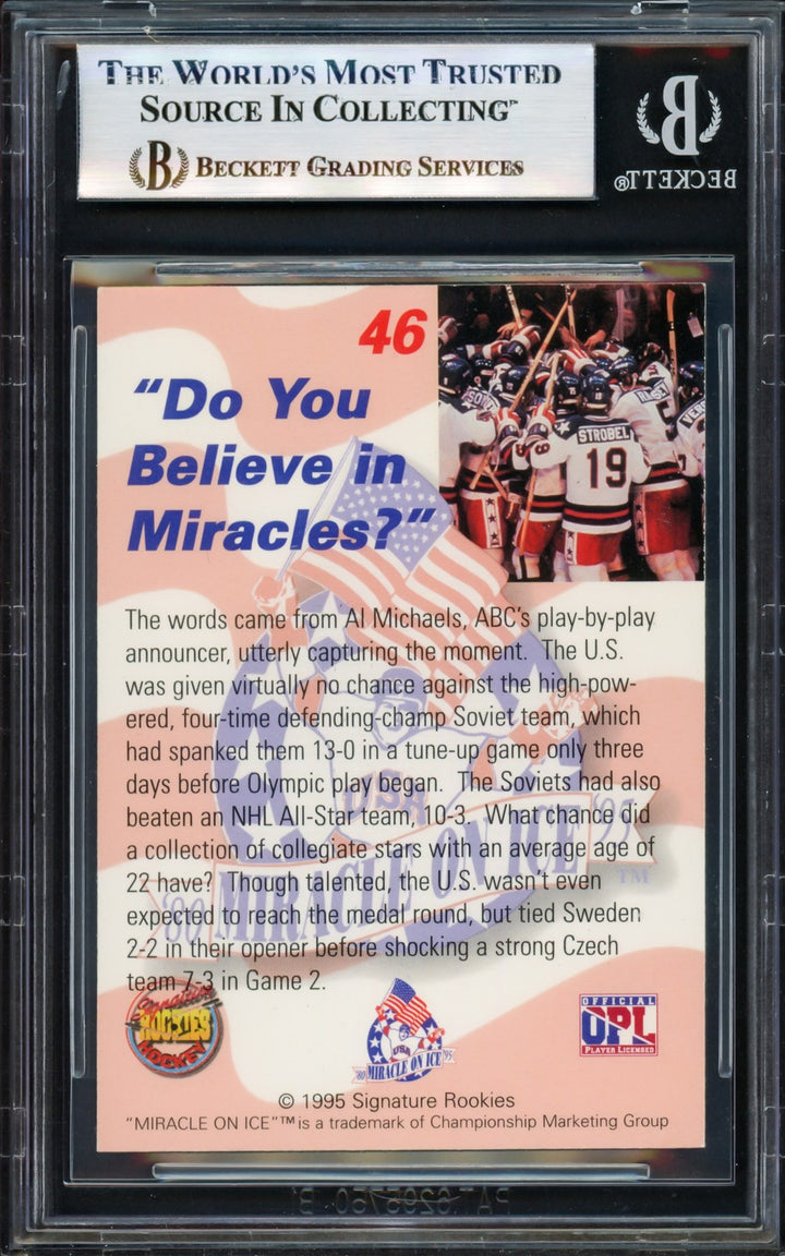 Herb Brooks Signed 1995 Sig Rookies Card 46 1980 Team USA Beckett #17068870