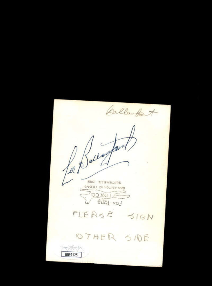 Lee Ballenfont JSA Coa Signed 3x5 Umpire 1950`s Vintage Photo Autograph