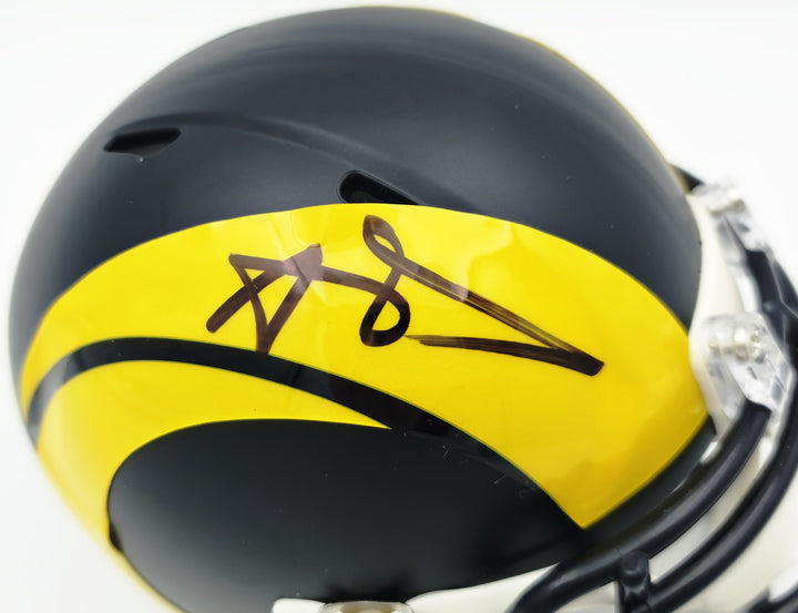 Aaron Donald Signed Rams Black Rivalries Speed Mini Helmet Beckett Witness