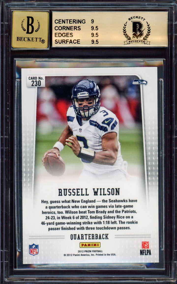 Russell Wilson Auto 2012 Panini Prizm Towel Down RC 230B BGS 9.5 Sig 10 Beckett