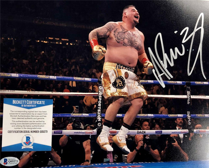 Andy Ruiz Jr autograph signed 11x14 Photo vs Anthony Joshua #22~ Beckett BAS COA