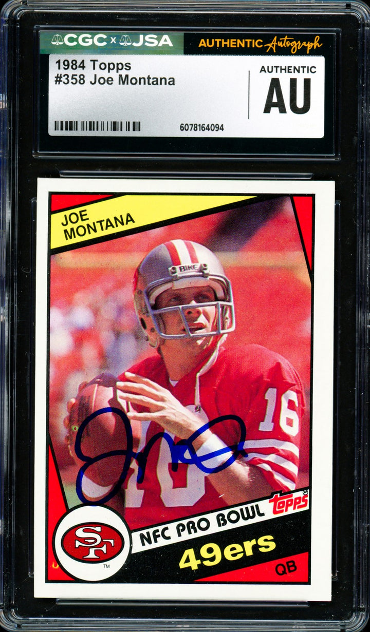 Joe Montana Autographed Signed 1984 Topps Card 358 San Francisco 49ers CGC x JSA