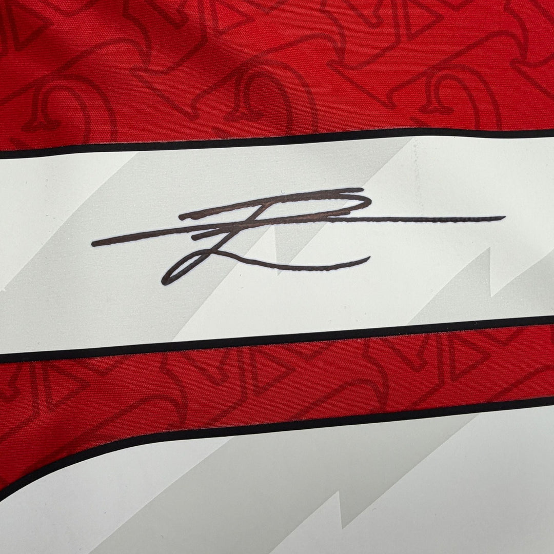 Autographed/Signed Eberechi Eze Arsenal Red Soccer Futbol Jersey Beckett BAS COA