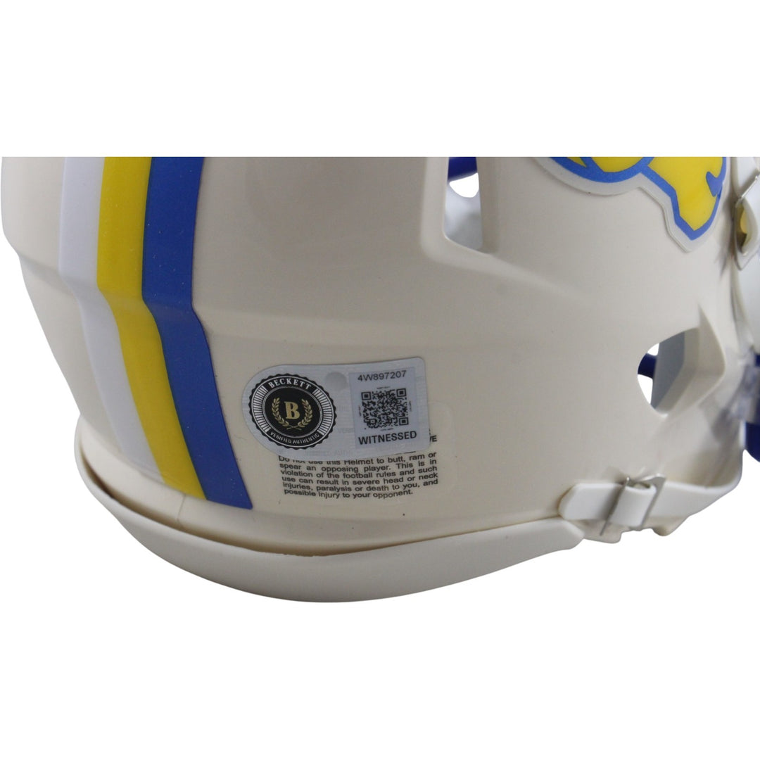 Torry Holt Autographed Los Angeles Rams Retro Mini Helmet Beckett Witness 56893
