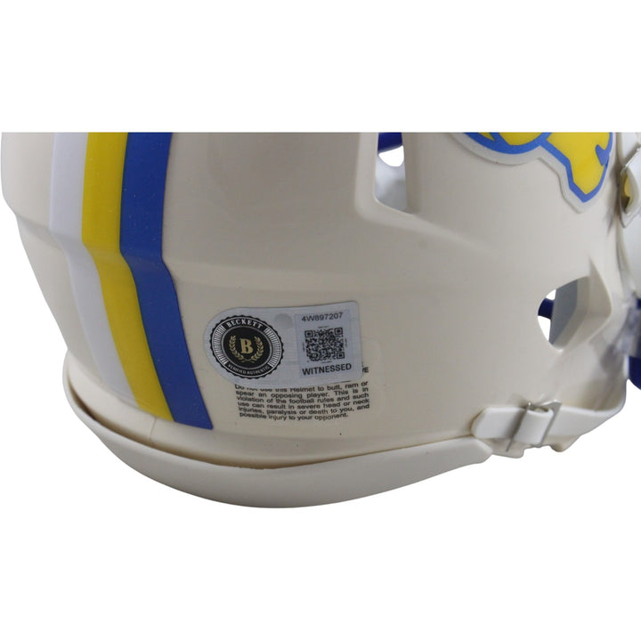 Torry Holt Autographed Los Angeles Rams Retro Mini Helmet Beckett Witness 56893