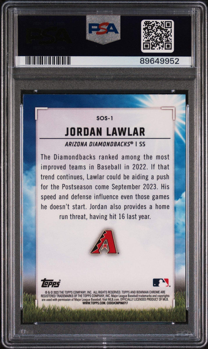 Graded 2023 Bowman Jordan Lawler #SOS1 Sights on September Baseball Card PSA 10