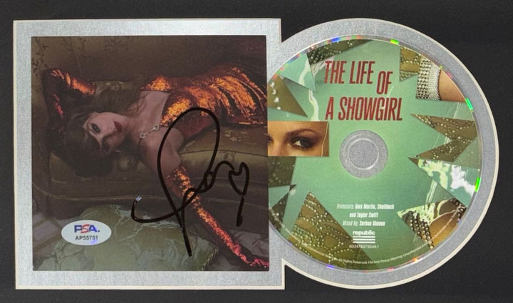 Taylor Swift Signed Framed Insert w/ 8x10 Life Of  A Showgirl Photo 2 PSA/DNA