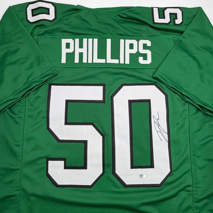 Autographed/Signed Jaelan Phillips Philadelphia Kelly Green Jersey PSA/DNA COA