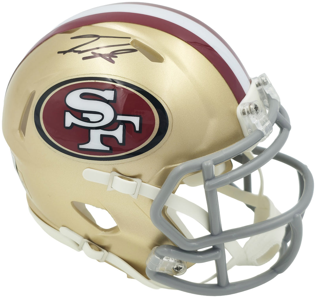 Isaac Guerendo Signed San Francisco 49ers Gold Speed Mini Helmet Beckett Witness