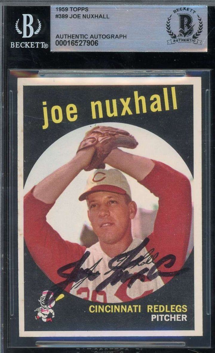 Joe Nuxhall Beckett BAS Signed 1959 Topps Autograph