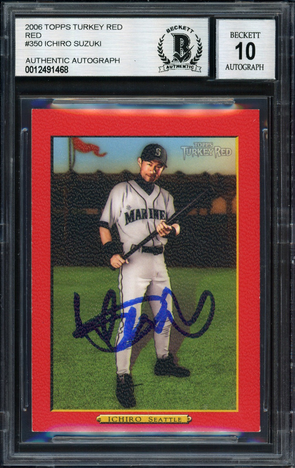Ichiro Suzuki Signed 2006 Topps Turkey Red Card 350 Mariners Auto 10 Beckett